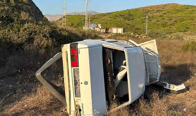 Antalya'da şarampole yuvarlanan aracın sürücüsü yaralandı