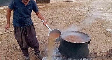 Araban'da gün pekmezi yapımına başlandı