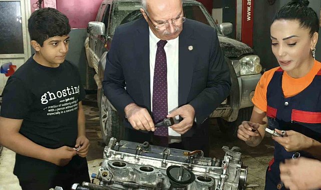 ATO Başkanı Baran, Şaşmaz'da kadın motor ustası Kuşçu'yu ziyaret etti