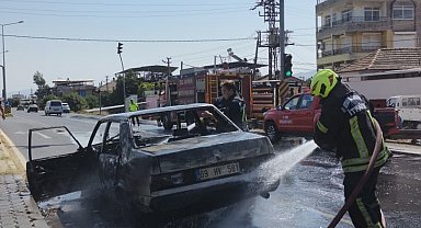 Aydın'da araç yangını