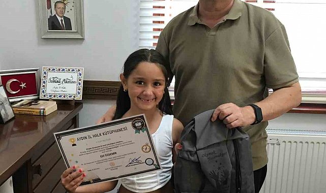 Aydın'da minik kütüphane kaşifleri belgelerini aldı