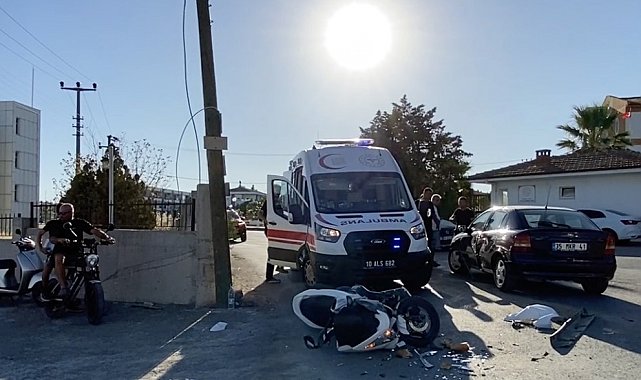 Ayvalık'ta yeni açılan tali yolda kaza: 1 yaralı