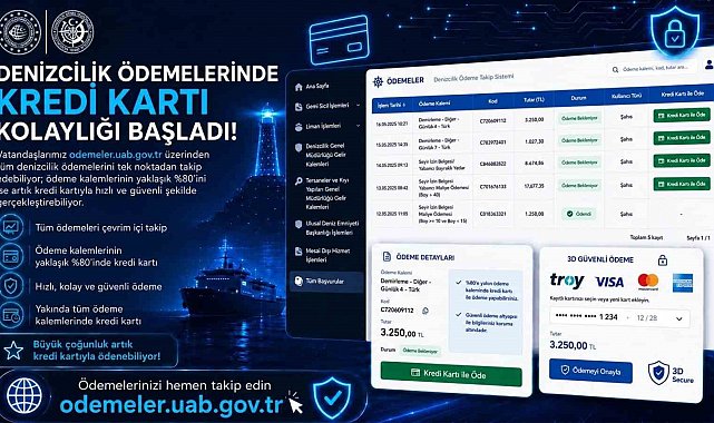 Bakan Uraloğlu: "Denizcilik ödemelerinin yaklaşık yüzde 80'i kredi kartıyla çevrim içi yapılabiliyor"