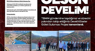Baki Ersoy'dan Develi'ye sulama projesi müjdesi