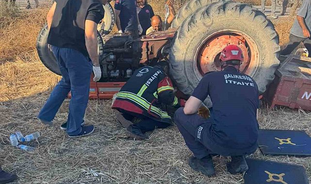 Balıkesir'de traktör ve otomobil kaza yaptı 2 yaralı