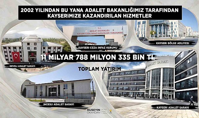 Başkan Okandan: "Kayseri'mize adalet yatırımları güçlenerek devam ediyor"