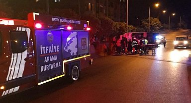 Belen'de devrilen kamyonun sürücüsü yaralandı