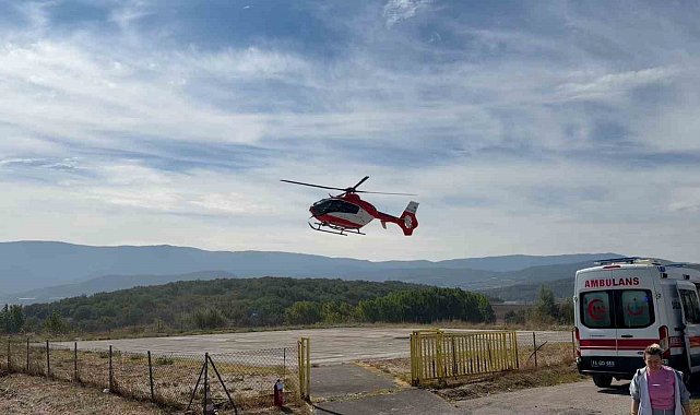 Bolu'da ambulans helikopter çocuk için seferber oldu