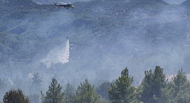 Burdur'da orman yangınına havadan ve karadan müdahale sürüyor