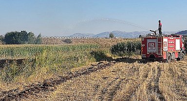 Burdur'da ot yangını büyümeden söndürüldü