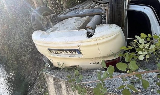 Burdur'da otomobil dereye yuvarlandı: 1 yaralı