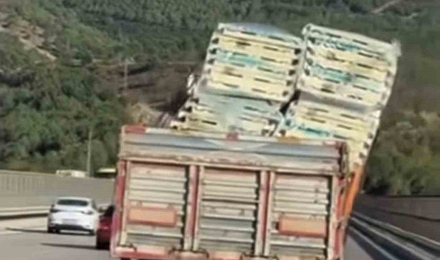 Bursa'da tehlikeli taşımacılık kamerada