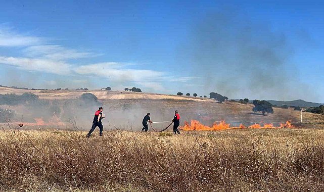 Çanakkale'de özel bakım merkezi yakınlarında korkutan ot yangını
