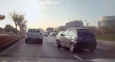 Çevre yolunda tehlikeli manevra kamerada