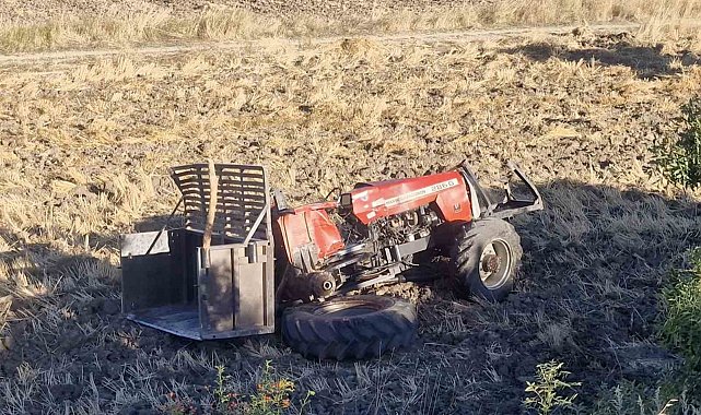Çorum'da minibüsün çarptığı traktör şarampole yuvarlandı: 1 ölü, 1 yaralı