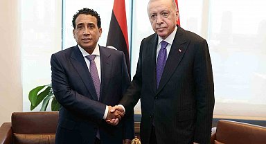 Cumhurbaşkanı Erdoğan, Libya Başkanlık Konseyi Başkanı el-Menfi ile görüştü