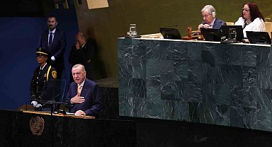 Cumhurbaşkanı Erdoğan: "Bizler, tıpkı geçen yıl olduğu gibi özgür ve egemen Filistin Devleti'nin sesi olacak, Filistin halkının mücadelesini bu kürsüden dünyaya duyurmaya devam edeceğiz"