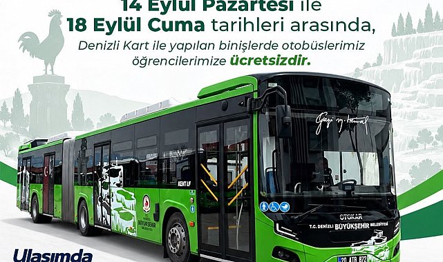 Denizli'de öğrencilere ücretsiz ulaşım müjdesi