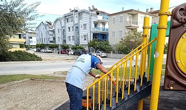 Didim Belediyesi'nden parklarda genel bakım çalışması