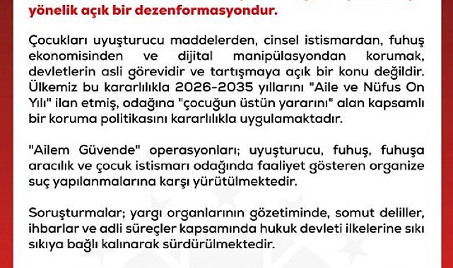 DMM'den 'Ailem Güvende' operasyonlarının 'keyfi ve hedef gözeterek yürütüldüğü' iddialarına yalanlama
