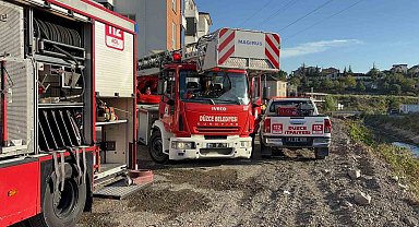 Düzce'de ev yangını ekiplerin müdahalesi ile söndürüldü