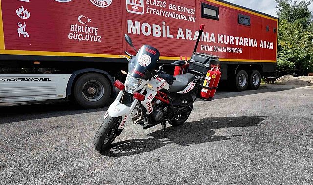 Elazığ itfaiyesi filosunu güçlendirdi: Öncü motosiklet ve mobil müdahale aracı