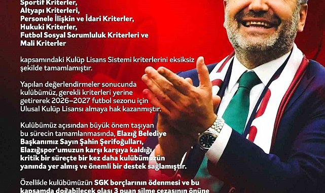 Elazığspor 3 puan silme cezasından kurtuldu