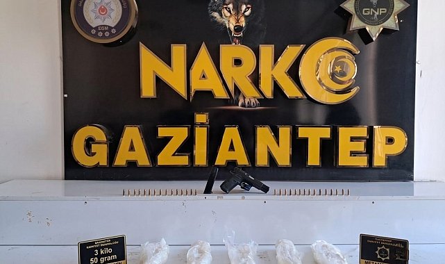 Gaziantep'te 3 kilo metamfetamin ele geçirildi: 1 gözaltı