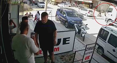 Hafriyat kamyonunun kör nokrasından geçmeye çalışan bisikletli çocuk saniyelerle ölümden döndü