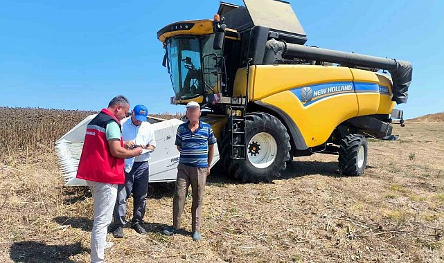 Hayrabolu'da ayçiçeği hasadıyla birlikte biçerdöver denetimleri başladı