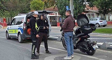 Hayrabolu'da motosiklet sürücülerine yönelik denetim