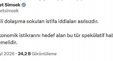 Hazine ve Maliye Bakanı Şimşek: "Şahsımla ilgili istifa iddiaları asılsızdır"
