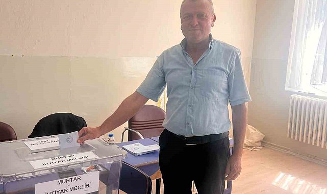 Hisarcık köyünde muhtarlık için sandık kuruldu