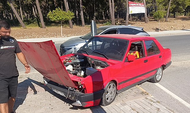 Hurdaya dönen araçtan burnu bile kanamadan çıktı