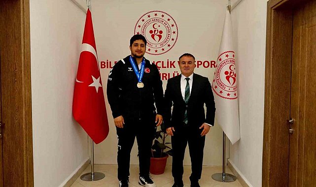 İl Müdürü Demir ile Avrupa şampiyonu Zaloğlu bir araya geldi