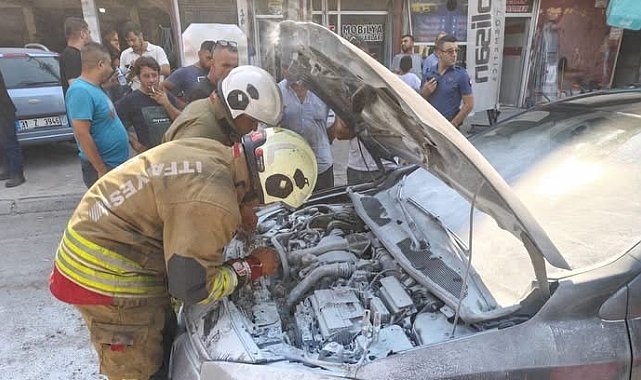 İskenderun'da otomobil alevlere teslim oldu