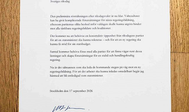 İsveç'te Başbakan Kristersson istifa etti