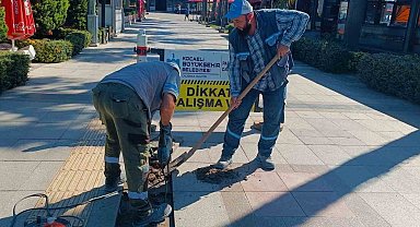 İzmit'te yürüyüş yolları ve kaldırımlar onarılıyor