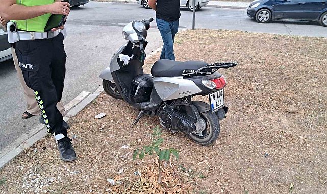Karaman'da otomobille çarpışan motosikletli yaralandı