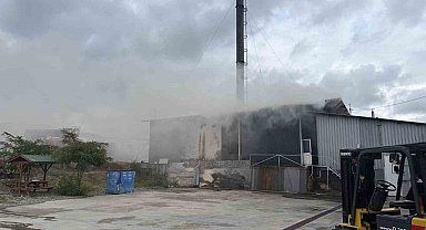 Kastamonu'da süt fabrikasının talaş silosunda çıkan yangın söndürüldü