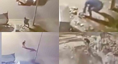 Kavga ettiği şahsa araçla çarpıp çukura uçtu: O anlar kamerada