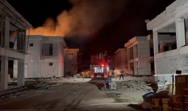 Kayseri'de inşaat halindeki villanın çatı kısmında çıkan yangın söndürüldü