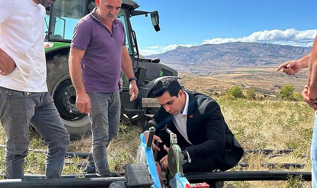 Kemah'ta Mermerli köyünün sulama suyu hattı çalışmaları incelendi