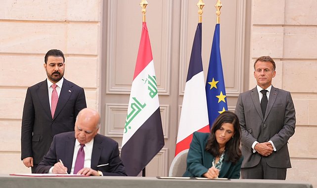 Macron, Irak Başbakanı Zeydi ile bir araya geldi