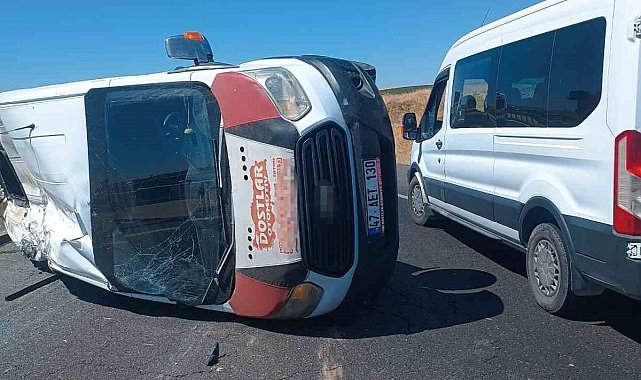 Mardin'de öğrenci servisi devrildi: 13 öğrenci yaralandı