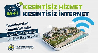 Mersin'de 7 kilometrelik sahil hattında ücretsiz internet dönemi