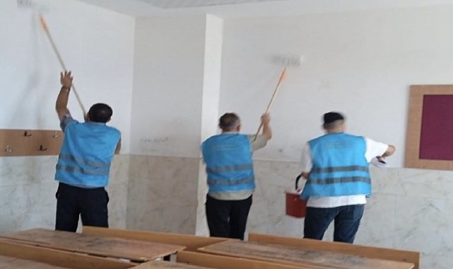Mersin'de denetimli serbestlik yükümlülerinden 6 okulda bakım ve tadilat