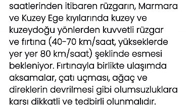 Meteoroloji açıkladı: Marmara ve Kuzey Ege'de fırtına bekleniyor