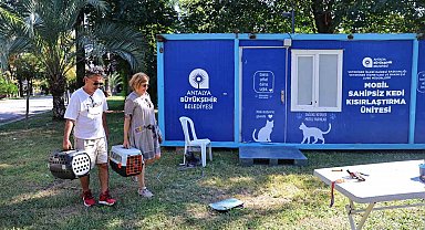 Mobil sahipsiz kedi kısırlaştırma ünitesi Karaalioğlu Parkı'nda