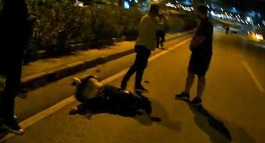 Motosiklet sürücüsünün kaza anı kamerada